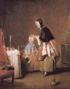 Jean Baptiste Simeon Chardin Dressed in the morning oil painting reproduction